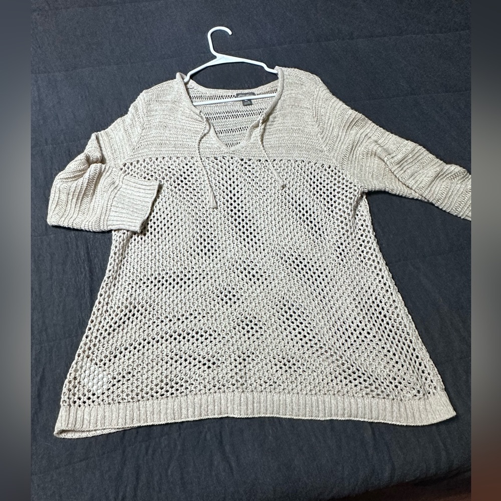 Khaki fishnet sweater
